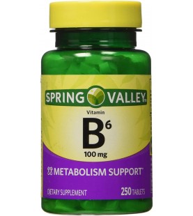 Spring Valley - Vitamin B-6 (Pyridoxine) 100 mg, 250 Tablets