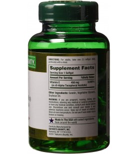 Vitamin E by Nature's Bounty, 1000IU, 60 Softgels