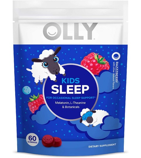 OLLY Kids Sleep Melatonin Gummy, Razzberry, 30 Day Supply, (60 Count)