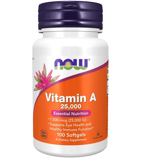 NOW Supplements, Vitamin A (Fish Liver Oil) 25,000 IU, 100 Softgels