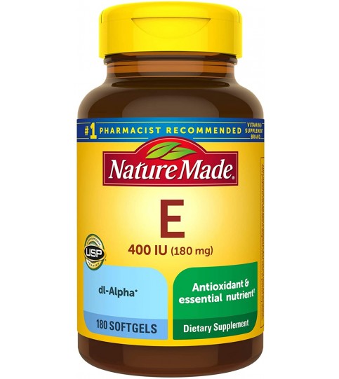 Nature Made Vitamin E 180 mg (400 IU) dl-Alpha Softgels, 180 Count