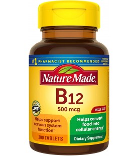 Nature Made Vitamin B12 500 mcg Tablets, 200 Count