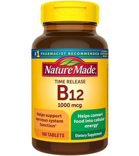 Nature Made Vitamin B12 1000 mcg Time Release Tablets, 160 Count