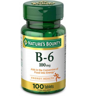 Vitamin B6 by Nature's Bounty, Vitamin Supplement, 100mg, 100 Tablets