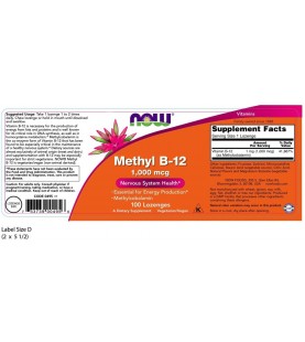 NOW Supplements, Methyl B-12 1,000 mcg, 100 Lozenges