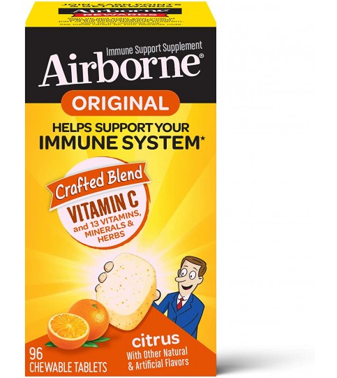 Vitamin C 1000mg - Airborne Citrus Chewable Tablets -96 count