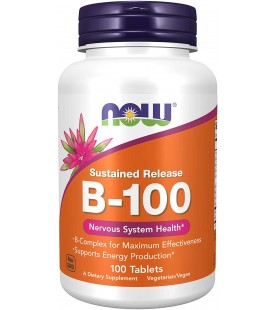 NOW Supplements, Vitamin B-100, Sustained Release, 100 Tablets