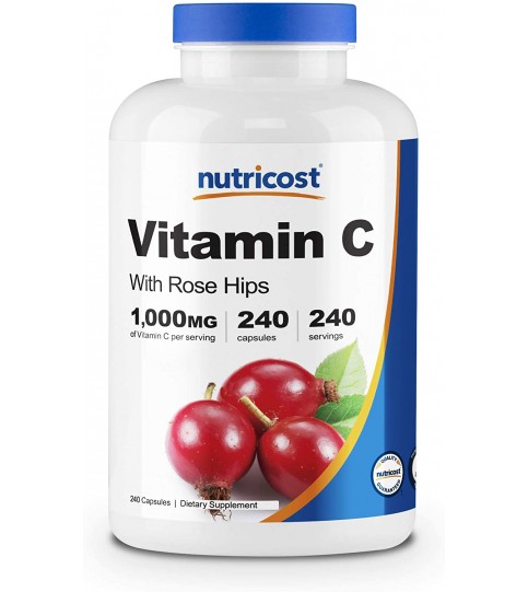 Nutricost Vitamin C with Rose Hips 1000mg, 240 Capsules