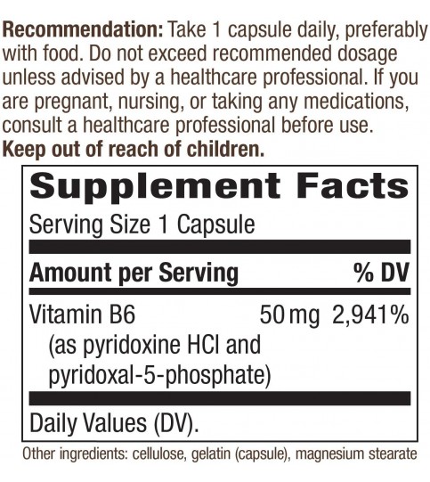 Nature's Way Vitamin B-6, 50 mg