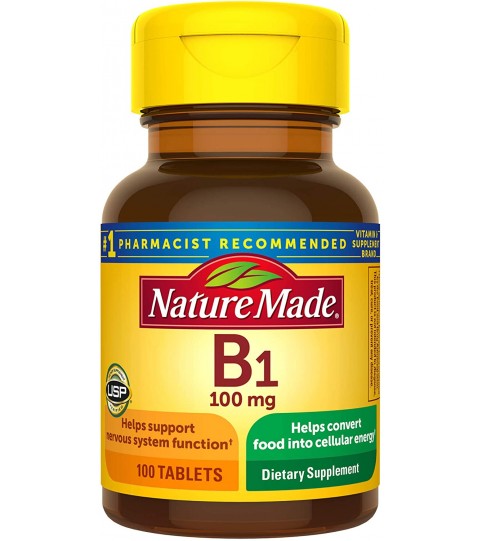 Nature Made Vitamin B1 100 mg Tablets, 100 Count