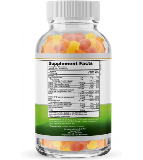 Kids Multivitamin Gummy Bears Natural Energy Supplement - 90 gummies