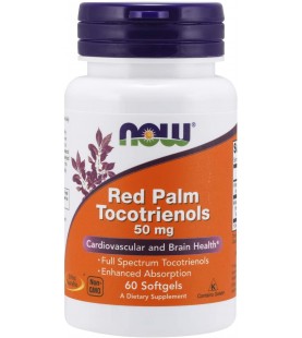 NOW Supplements, Red Palm Tocotrienols 50 mg, 60 Softgels