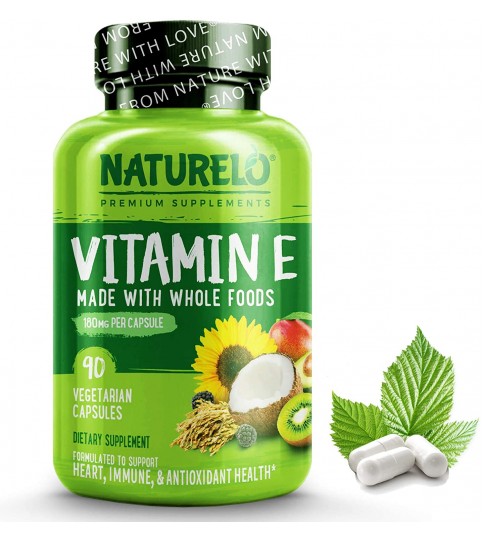 NATURELO Vitamin E - 180 mg (300 IU) - 90 Vegan Capsules