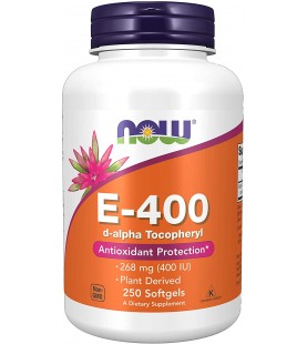 NOW Supplements, Vitamin E-400 IU, D-Alpha Tocopheryl, 250 Softgels