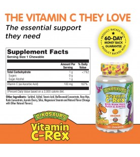 KAL C-Rex Vitamin C 100mg, Supplement for Kids - 100 chewables