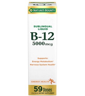 Nature's Bounty B-12 5000 mcg Sublingual Liquid Energy Health,2 Fl Oz