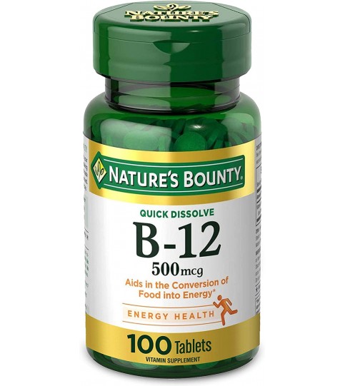 Vitamin B12 by Nature's Bounty, Quick Dissolve, 500mcg, 100 Tablets