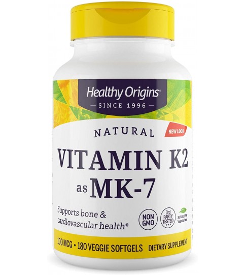 Healthy Origins Vitamin K2 As MK-7 Supplement, 100 mcg, 180 Count