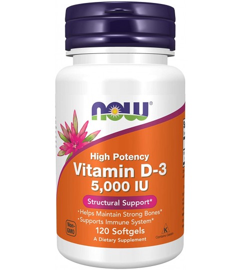 NOW Supplements, Vitamin D-3 5,000 IU, 120 Softgels