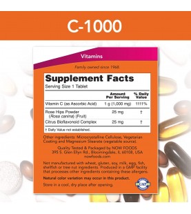 NOW Supplements, Vitamin C-1,000 Antioxidant Protection, 100 Tablets