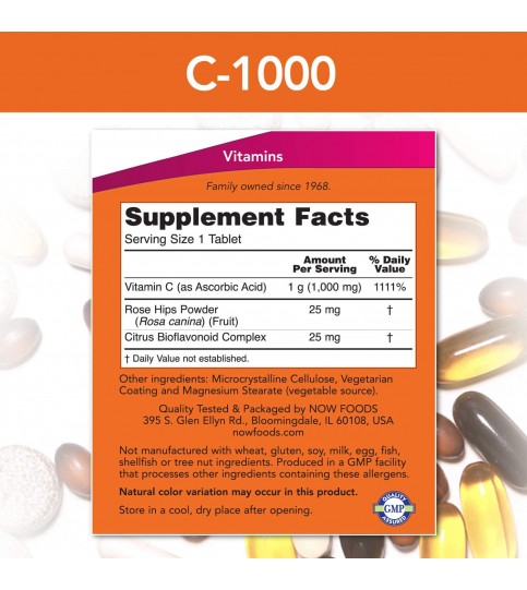 NOW Supplements, Vitamin C-1,000 Antioxidant Protection, 100 Tablets