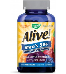 Nature's Way Alive! Men’s 50+ Premium Gummy Multivitamin, 75 Gummies