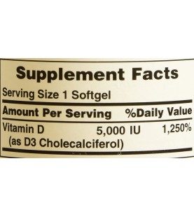 Vitamin D3 5,000 IU Bolsters Immunity, 200 Softgels