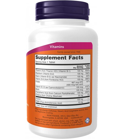 NOW Supplements, Vitamin B-100, Sustained Release, 100 Tablets