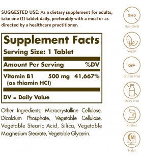 Solgar - Vitamin B1 (Thiamin) 500 mg, 100 Tablets