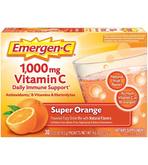 Emergen-C, Vitamin C 1000mg Pwdr Sup Orange, 30 Ct