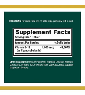 Vitamin B12 by Nature's Bounty, Vitamin Supplement, 1000mcg, 100 Tablets