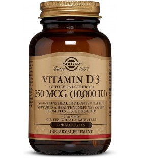 Solgar Vitamin D3 (Cholecalciferol) 250 MCG (10,000 IU), 120 Softgels