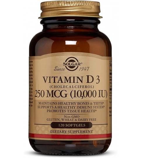 Solgar Vitamin D3 (Cholecalciferol) 250 MCG (10,000 IU), 120 Softgels