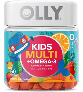 OLLY Kids Multi + Omega 3 Gummy Multivitamin, Chewable Supplement