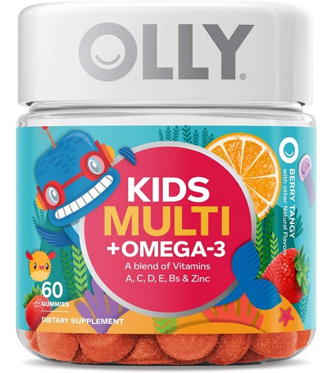 OLLY Kids Multi + Omega 3 Gummy Multivitamin, Chewable Supplement