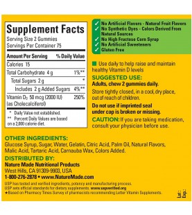 Nature Made Vitamin D3 2000 IU (50 mcg) Gummies, 150 Count