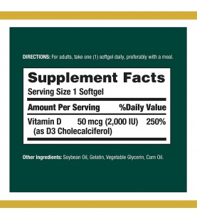 Vitamin D by Nature’s Bounty, 2000IU, 350 Softgels