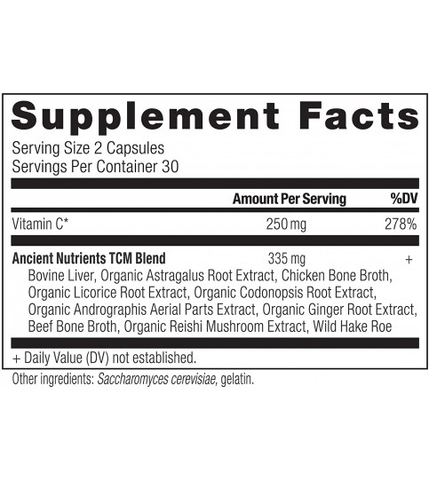 Ancient Nutrients Vitamin C - 250mg Fermented Vitamin C, 60 Capsules
