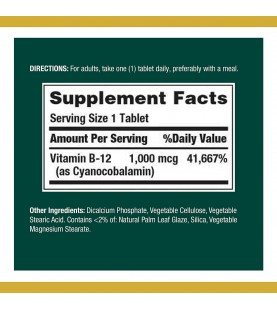 Vitamin B12 by Nature's Bounty, 1000mcg, 200 Tablets