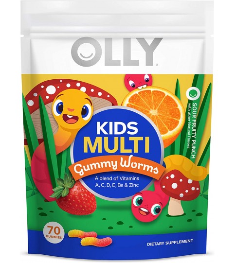 OLLY Kids Multivitamin Gummy Worms, 70 Count