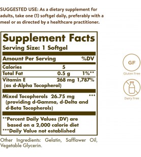 Vitamin E 268 MG (400 IU) Mixed Softgels - 50 Count