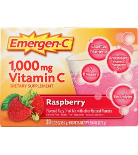 Emergen-C 1000mg Vitamin C Powder, Raspberry Flavor - 30 Count