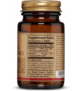 Dry Vitamin A 1500 mcg (5000 IU) Tablets - 100 Count