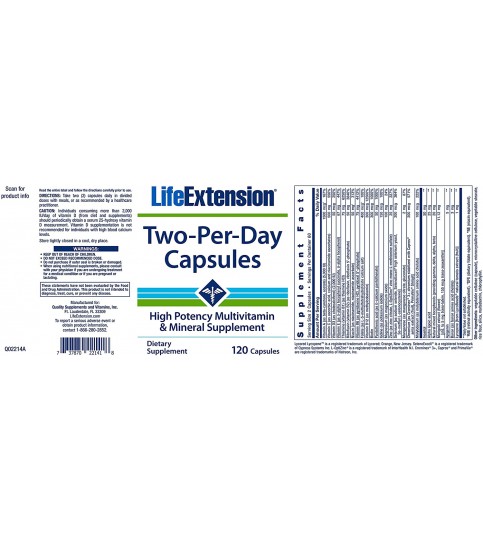 Life Extension Two Per Day High Potency - 120 capsules