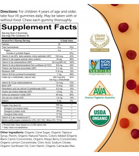Daily Organic Gummy Kids Multivitamin: Probiotic (120 Count)