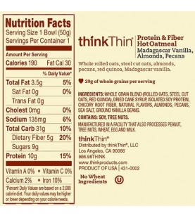 ThinkThin Madagascar Vanilla Oatmeal Single Serve (6x1.76 OZ)