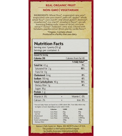 Nature's Path Un-Frosted Strawberry Toaster Pastry (12x11 Oz)