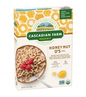 Cascadian Farm Honey Nut O's Cer (12x9.5OZ )