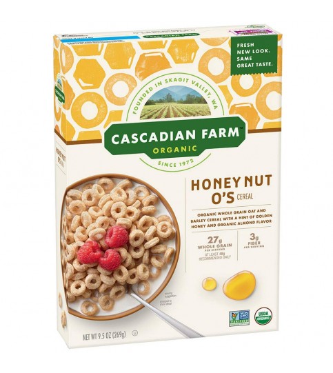 Cascadian Farm Honey Nut O's Cer (12x9.5OZ )