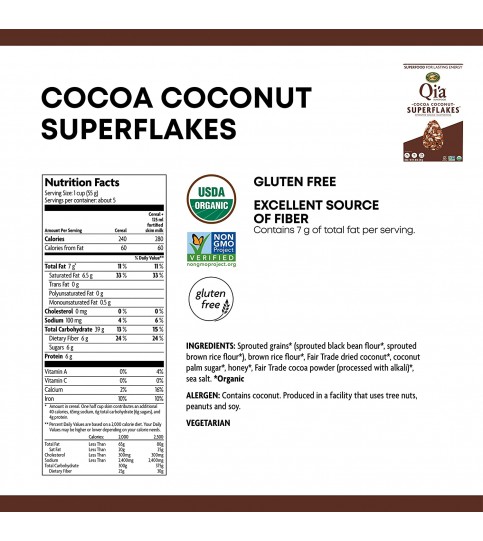 Nature's Path Qi'a Superflakes Cocoa Coconut (12x10 OZ)